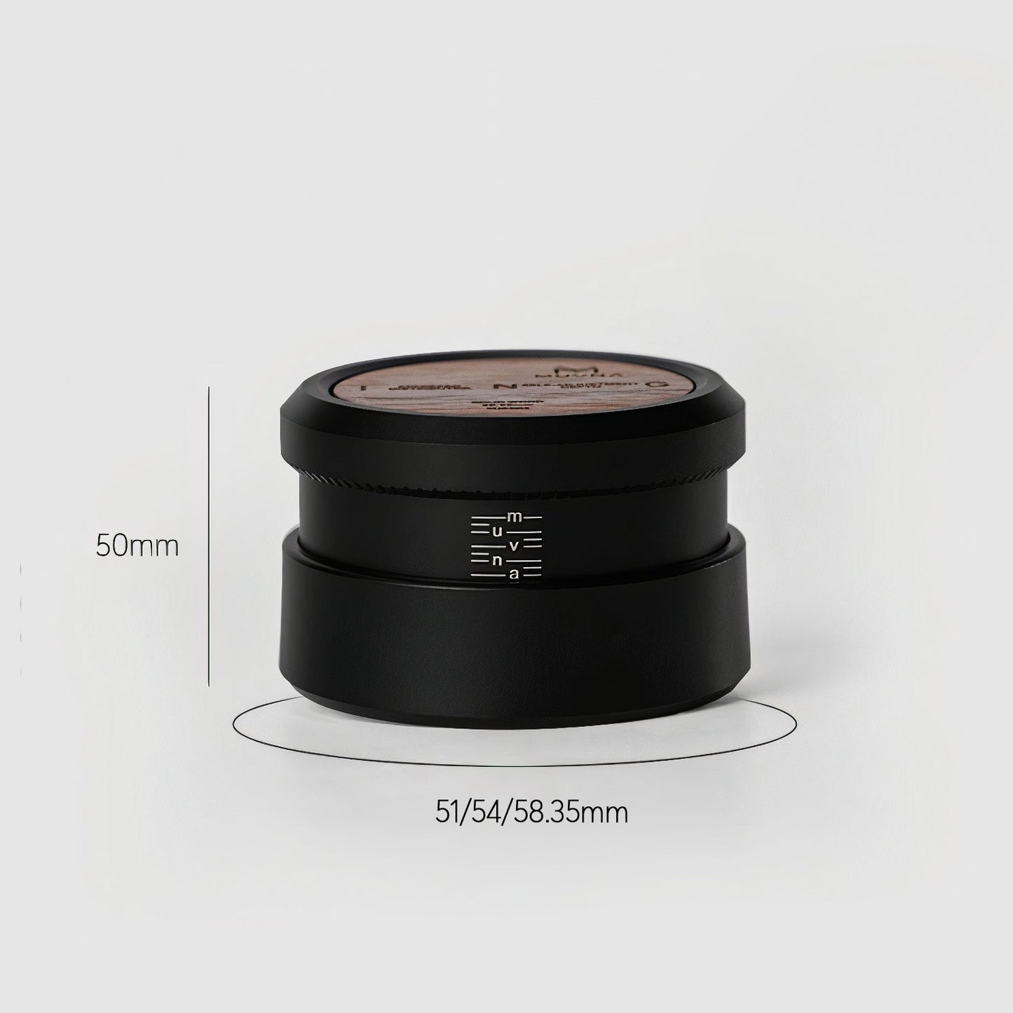 Gravity Tamper and Distributor with Wooden Lid