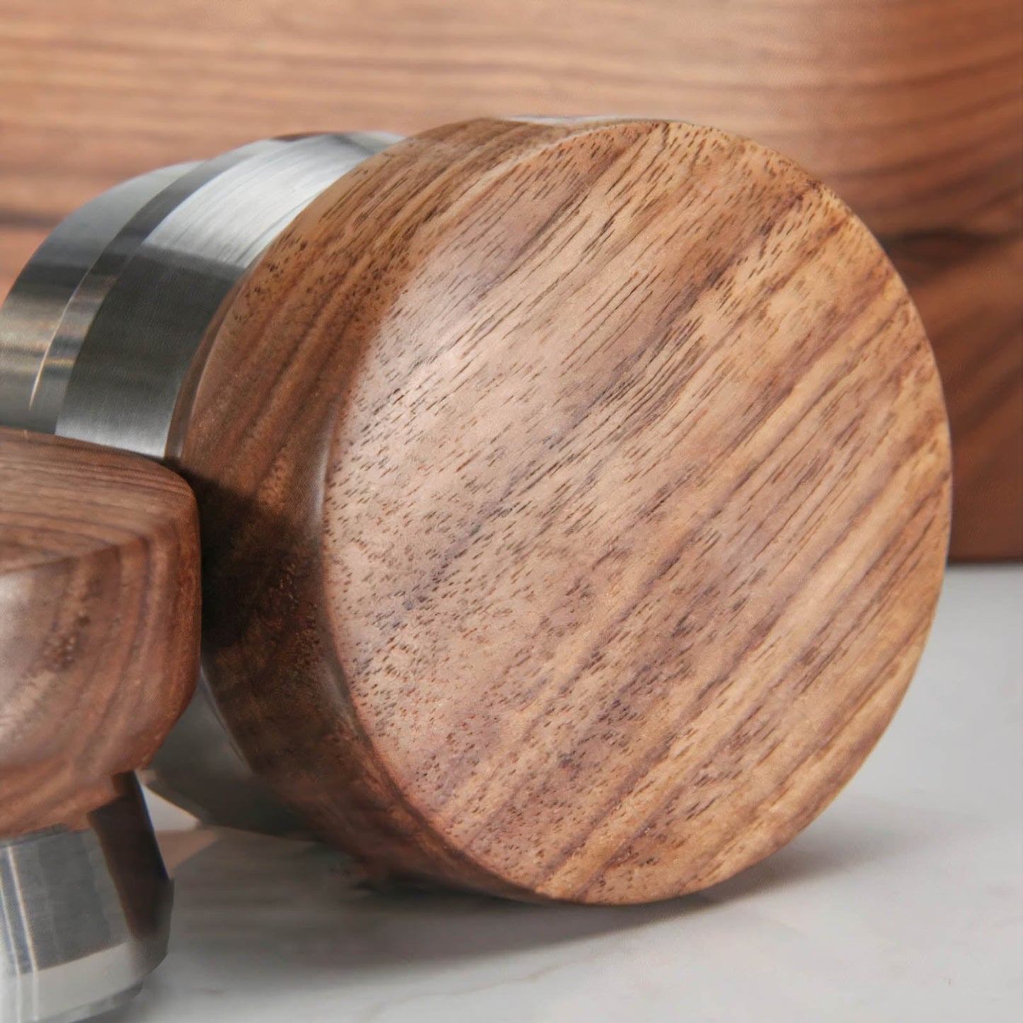 Adjustable Depth Espresso Distributor with Walnut Handle