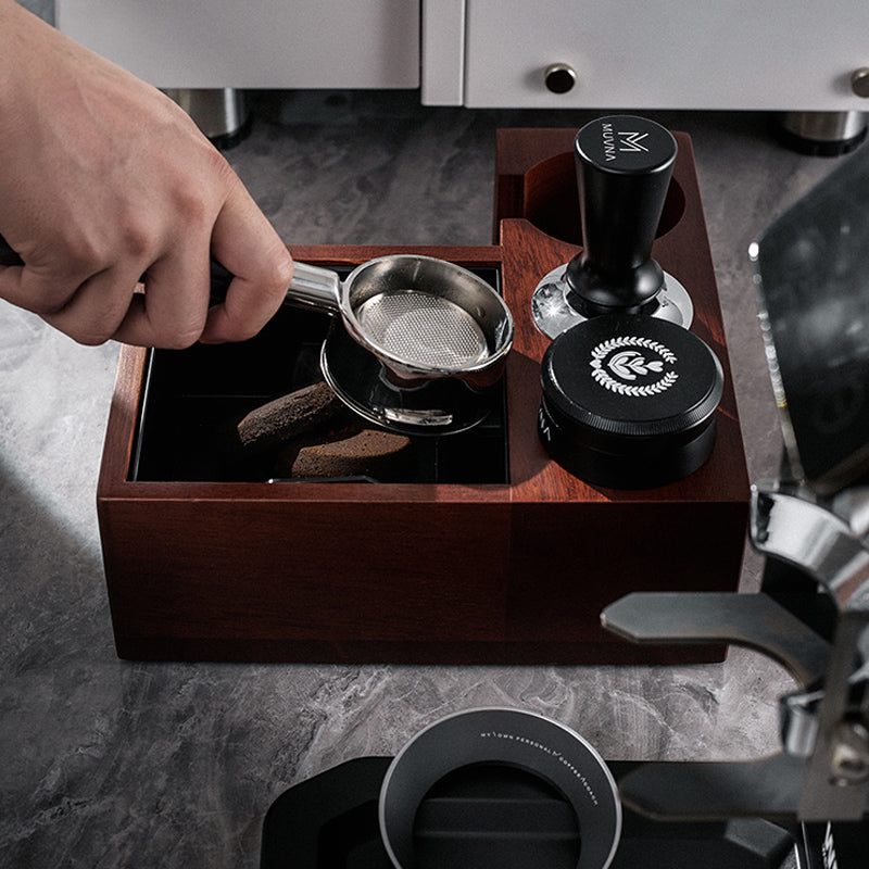 Espresso Tamping Station with Knock Box