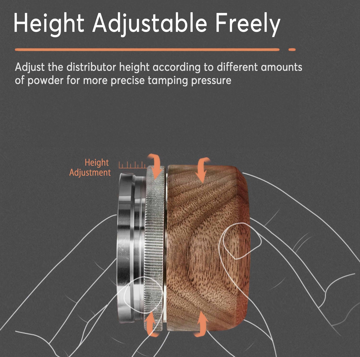 Tamper & Distributor with Wooden Handle