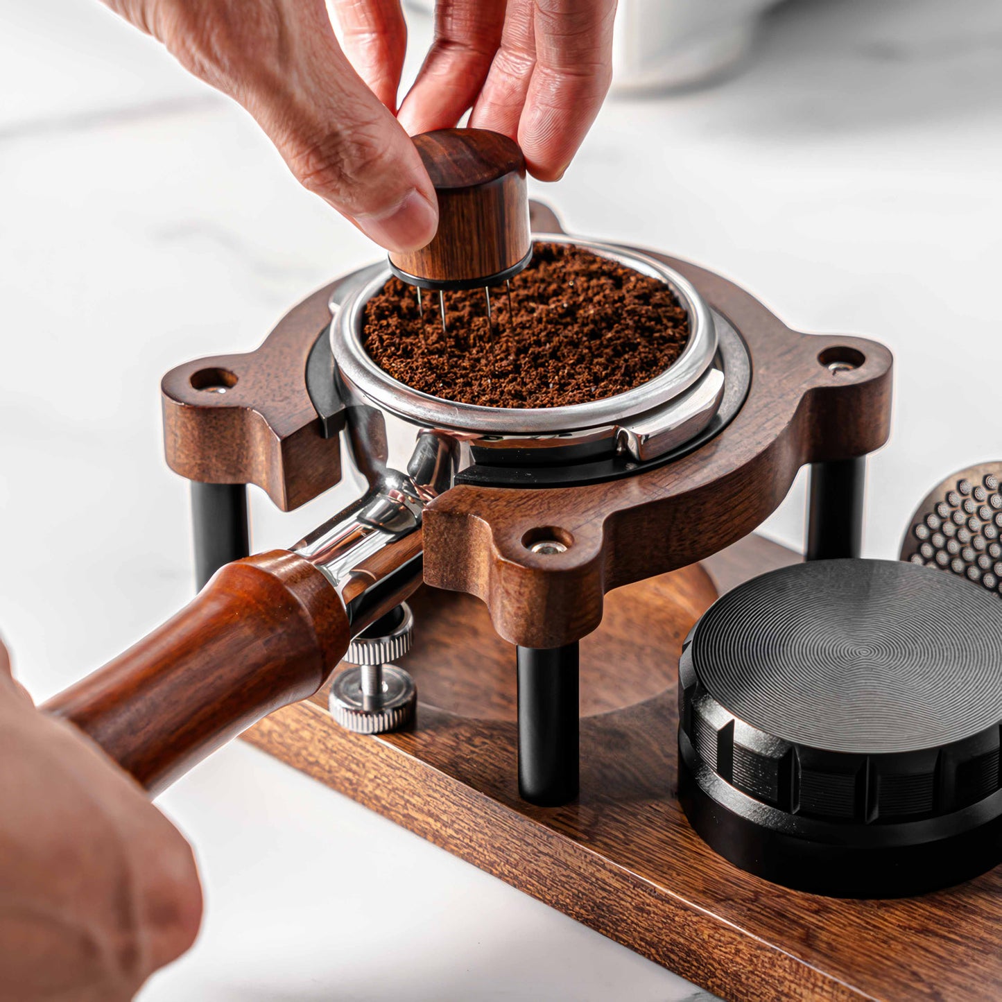 Sapele Wood Espresso Tamper Holder