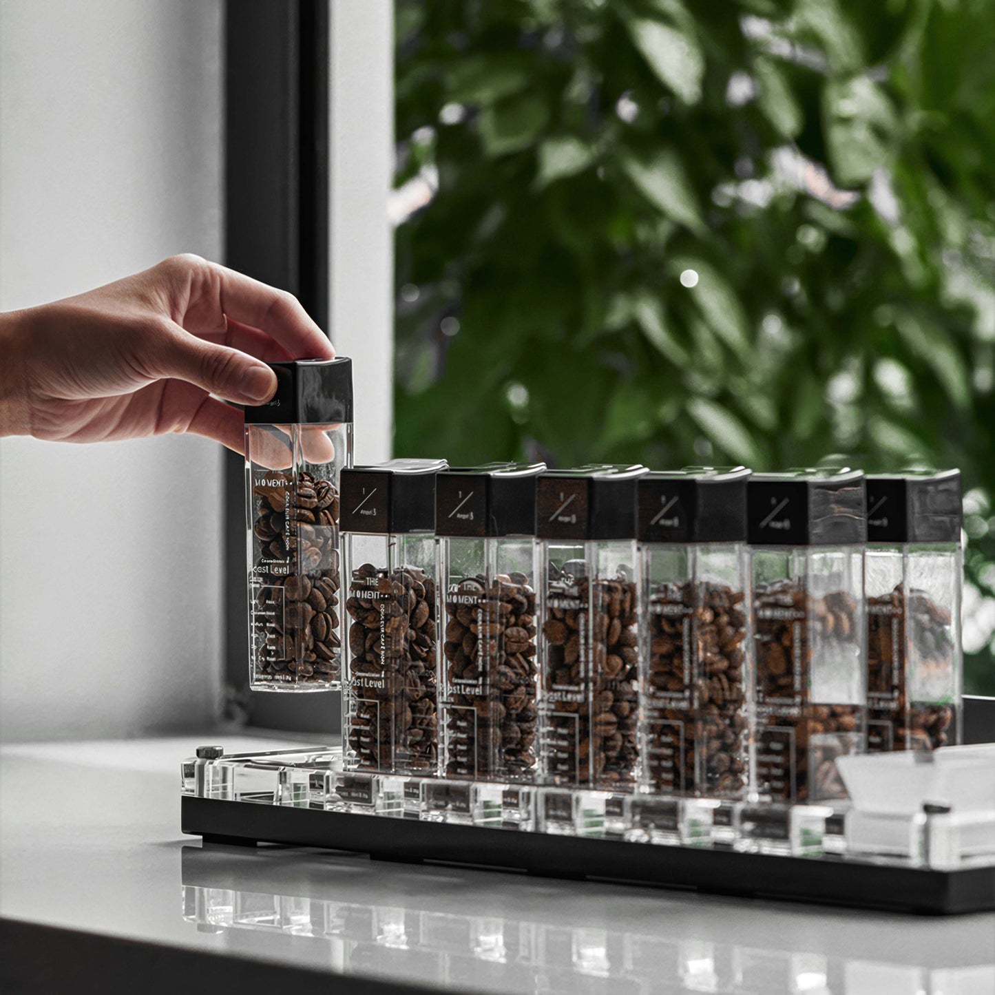 Premium Tubes Coffee Bean Cellars With Stand