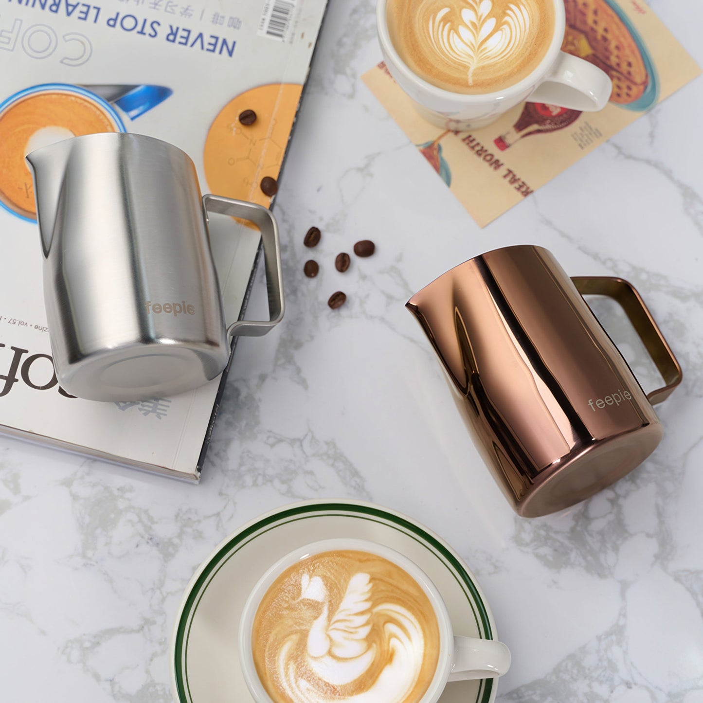 Beveled Spout Latte Art Milk Pitcher