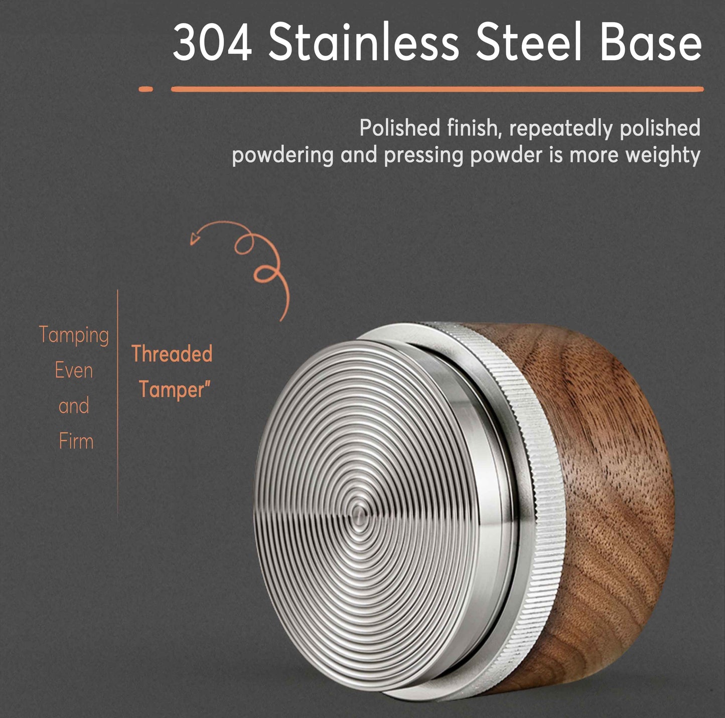 Tamper & Distributor with Wooden Handle