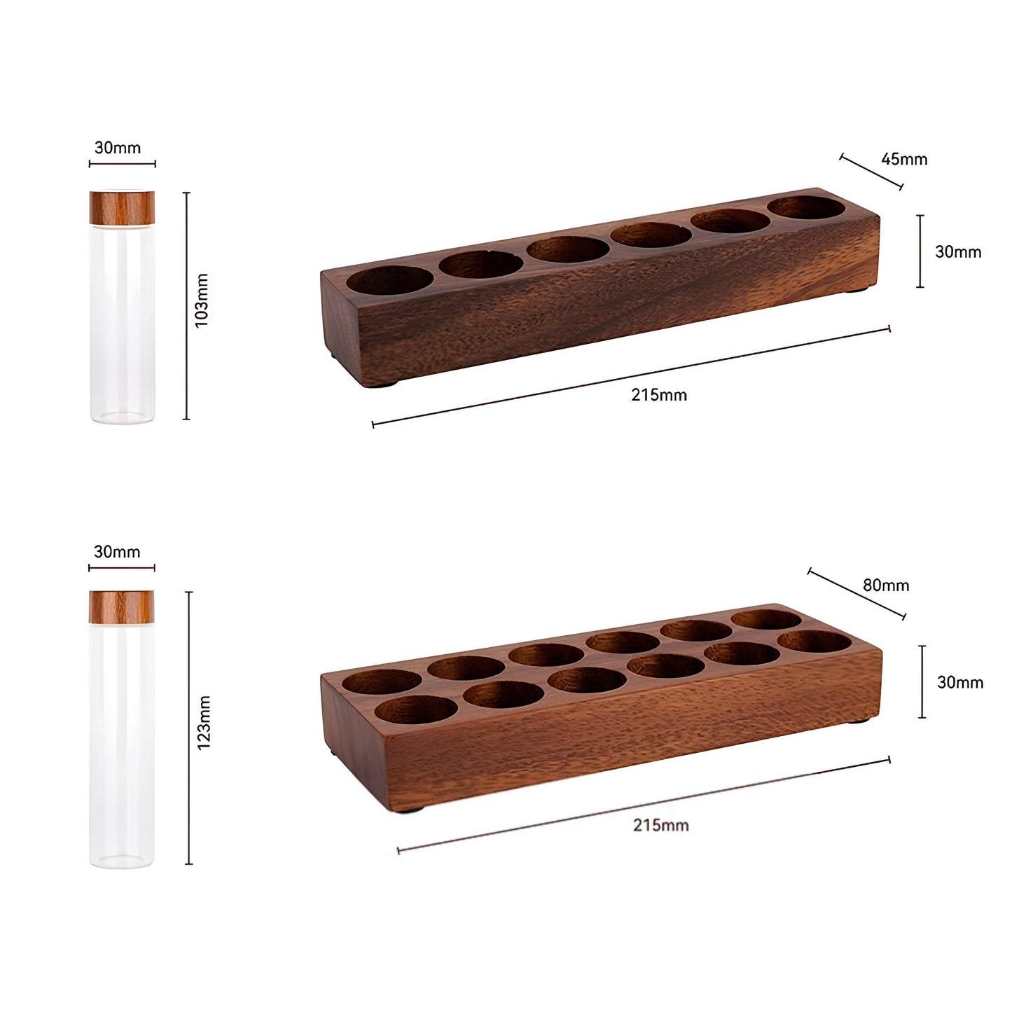 Coffee Beans Storage Container Tube Glass Display Rack
