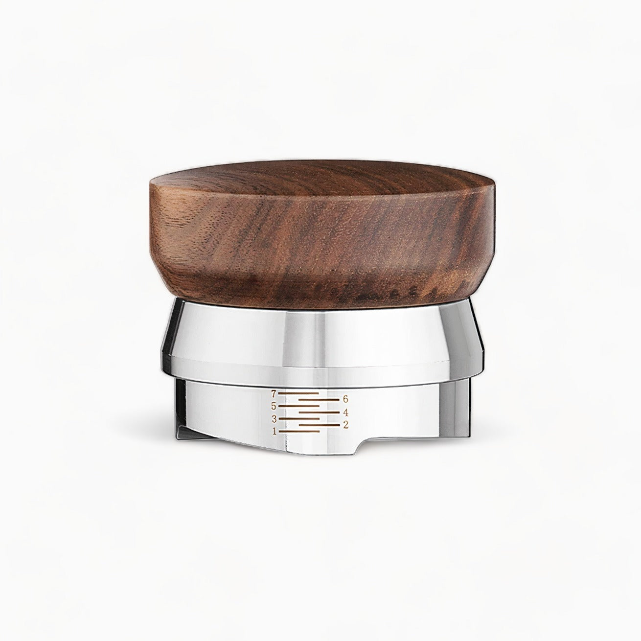 Adjustable Depth Espresso Distributor with Walnut Handle